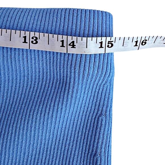 Zara Sky Blue Ribbed Knit Mini Skirt NWT Sz. MEDIUM Summer Basic  SummerGirl - Picture 6 of 7